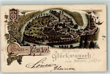 8462 Rheinau 1897 Gebrauchsspuren Neujahr Lithographie