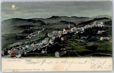 9103 Schwellbrunn 1905 Lithographie / Mondschein Kirche