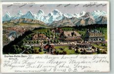 Gurten Kulm 1904 Künstlerkarte sign C. Steinmann