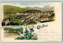 6410 Goldau 1901 Lithographie Bahnhof Arth-Rigi Enzian Verlag Künzli Nr 2201