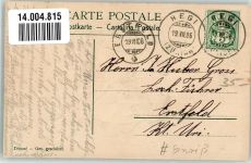 Hegi Winterthur Prägedruck - Einriß Fahnenweihe des Männerchors Frohsinn Helvetia 1906 Gebrauchsspuren