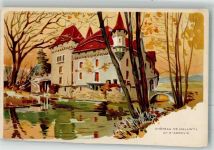 5705 Hallwil Gebrauchsspuren Schloss bschnitten Werbung Chocolat Kohler Foto keine AK