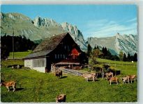 Bergheimet am Gamserberg gegen den Alpstein mt Mutschen Kreuzberge Saxerlücke und Ambos