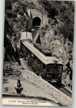 1920 Martigny Foto AK Bergbahn Tunnel du Charbon