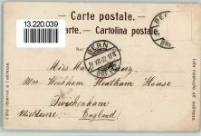 3000 Bern Berne 1902 Passepartout Prägedruck Alpen Gämsen Jagd Lithographie