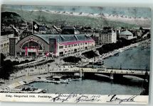 8000 Zürich 1905 Gebrauchsspuren Festhütte Sängerfest 1905 Straßenbahn AK