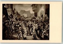 Künstlerkarte Zwinglis Abschied 1531 sign. L. Vogel