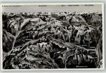 Klausenstrasse - Vogelschau Bündner Berge und Gotthard Gruppe