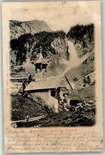 6465 Unterschächen 1904 Foto AK Kirche Klausenroute Aesch Stäubifall