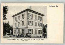 9500 Wil SG 1910 Foto AK Gasthaus Dufour Kegelbahn