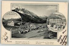 7524 Zuoz 1908 Foto AK Hotel Concordia Villa Albanas