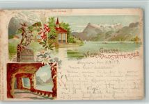 6440 Vierwaldstättersee 1898 Lithographie Gruss aus - Gebr. Künzli 215 AK