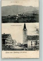 9633 Hemberg - 1905 Dorf vom Eggli aus Dorfplatz mit Schulhaus
