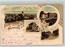 9427 Wolfhalden 1900 BOAKC Lithographie Pension Blatter Lindenberg Gasthaus Zum Adler Neugasse Verlag Künzli Nr 1527
