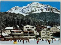 7078 Lenzerheide/Lai - Eisplatz mit Rothorn und Foil-Cotschen Schlittschuhläufer