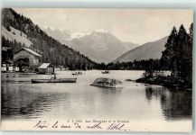 Champex 1909 - Ruderboot auf dem See Grand Combin