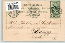 8800 Thalwil 1900 BOAKC Bahnhof Eisenbahn Lithographie