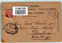 9220 Bischofszell 1898 Gebrauchsspuren Rathaus Stifts- Kirche Grubplatz Lithographie