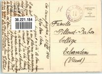 2882 St-Ursanne 1943 Gebrauchsspuren Feldpost BTTR,Camp. 11 Lithographie/Künstlerkarte