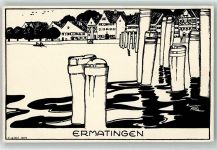 8272 Ermatingen Künstlerkarte Ruderboot