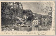 2416 Les Brenets 1902 Lithographie Boote Hotel