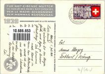 8280 Kreuzlingen 1939 Lithographie Bundesfeier für Notleidende Mütter 1939 Ort lt. Stempel