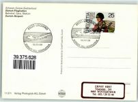 Locarno Flughafen Swissair Maschine SBB Eisenbahn Tag der Aerophilatelie Ort lt. Stempel Phila Schweiz 1989 Ganzsache
