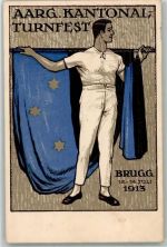 5200 Brugg AG 1913 Lithographie sign. Müller G. Aarg. Kantonal Turnfest 12.-14.7.1913