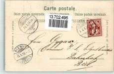 8580 Amriswil 1899 BOAKC Lithographie Kirche Marktplatz Alte Kirche Schloss Hagenweil Kantonal Bank Schulhaus