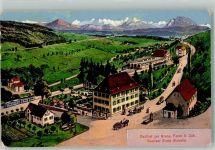 8127 Forch 1915 - Vogelschau Gasthaus zur Krone Post Eisenbahn Bahnhof