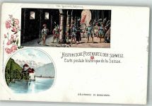 Chillon Chateau Lithographie Historische Postkarte Schweiz Bonnivard´s Befreiung 1536