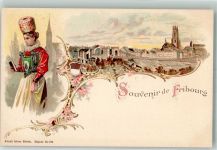 1700 Fribourg Freiburg Lithographie Tracht