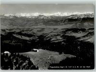 Napf - Flugaufnahme Berghotel Napf mit den Alpen