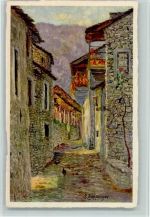 6616 Losone Künstlerkarte Un Vicolo a Losone E. Zuppinger