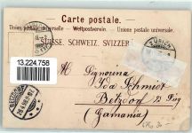 6900 Paradiso 1898 Gebrauchsspuren Hotel Reichmann au Lac Ruderboot Lithographie