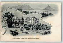 6906 Castagnola-Cassarate 1910 Gebrauchsspuren Hotel Pension Villa Moritz Oldtimer