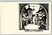 5507 Mellingen 1914 Künstlerkarte sign. M.S.