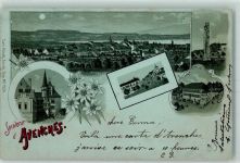 1580 Avenches 1899 Lithographie / Mondschein Gruss aus Verlag Carl Künzli 1524 AK