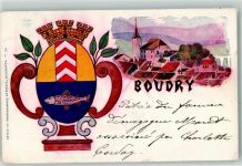 2017 Boudry 1901 Künstlerkarte Wappen sign.