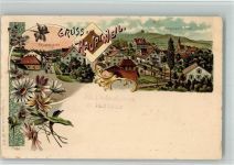 9213 Hauptwil 1900 BOAKC Lithographie Hauptstraße Verlag Künzli Nr 1117 Gebrauchsspuren, bitte Scan genau beachten!