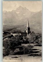 1880 Bex 1912 Gebrauchsspuren Kirche Dents du Midi