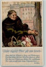 8000 Zürich Künstlerkarte Kriegsnotunterstützung der Stadt Zürich Unser täglich Brot gib uns heute sign