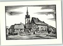 4125 Riehen Gebrauchsspuren Kirche Original Holzschnitt von A Hagmann