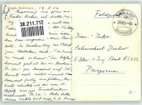 7610 Soglio 1956 Foto AK Dorfbrunnen Bahnpost Zug 84 Feldpost