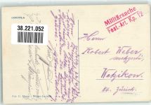 6596 Gordola 1931 Gebrauchsspuren Feldpost Militärsache Fest.-Art.Kp. 12