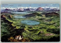 5600 Lenzburg 1925 Foto AK Vogelschau Seetal