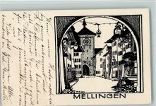 5507 Mellingen 1914 Lithographie / Künstlerkarte sign MS 1914 AK