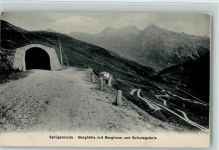 7435 Splügen - Splügenroute Berghöhe mit Berghaus und Schutzgalerie
