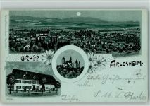 4144 Arlesheim 1903 BOAKC Gasthaus Ochsen Lithographie / Mondschein