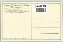 1983 Evolène Künstlerkarte sign. E. Bille Frau Schw. Trachten-und Volksliedervereinigung